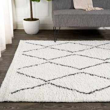 Catala Moroccan Diamond Shag Area Rug
